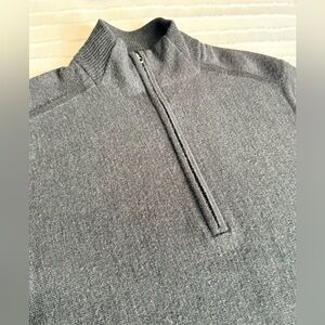 Lululemon Gray/Black Merino Wool Quarter Zip Jacket